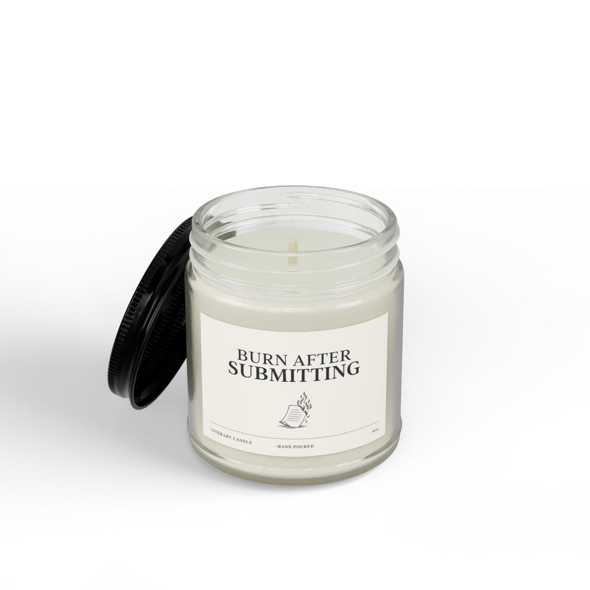 Scented Soy Candle — “Burn After Submitting” Amber Jar (4oz & 9oz)
