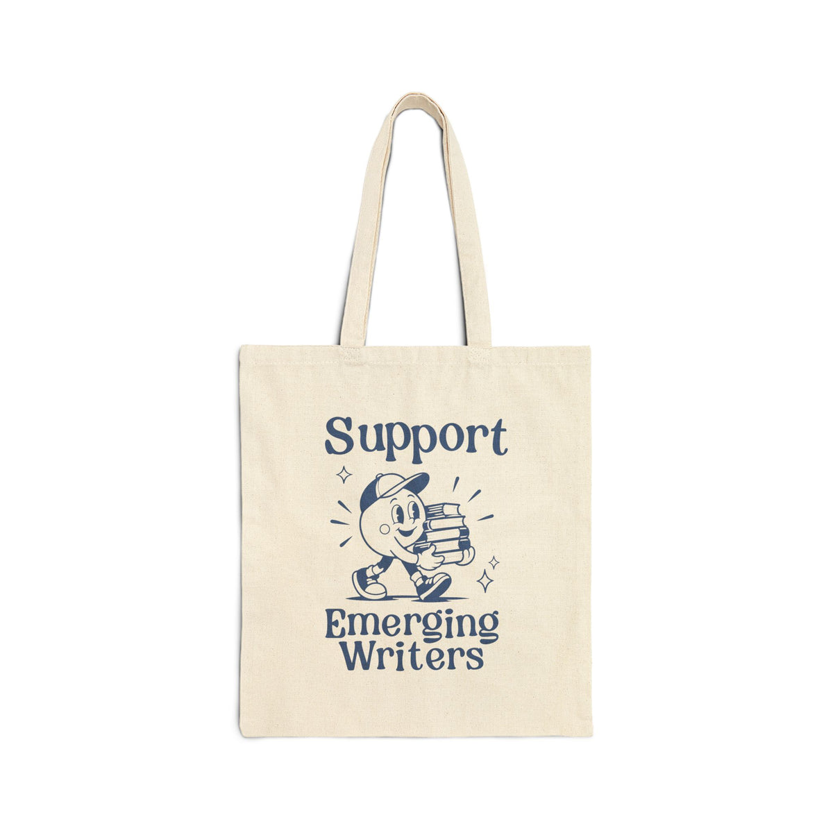 Support Emerging Writers Cotton Canvas Tote Bag — Blue