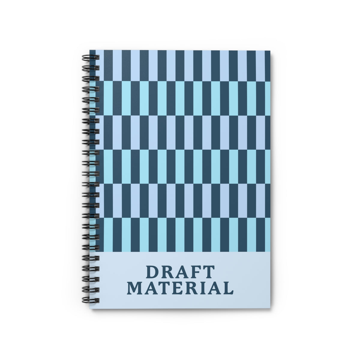 Draft Material Spiral Notebook — Blue Checker Ruled Journal for Notes & Sketches