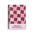 Draft Material Spiral Notebook — Pink Geo Pattern Ruled Journal