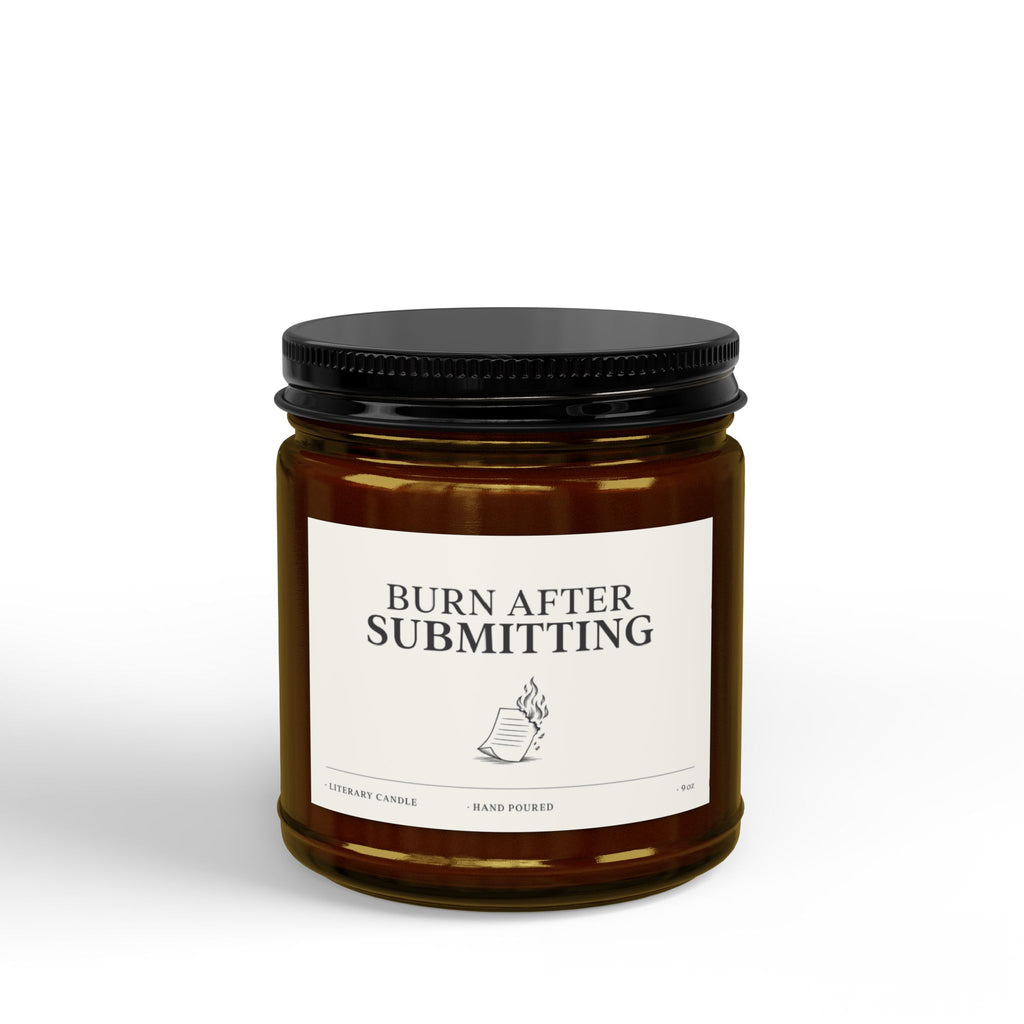 Scented Soy Candle — “Burn After Submitting” Amber Jar (4oz & 9oz)
