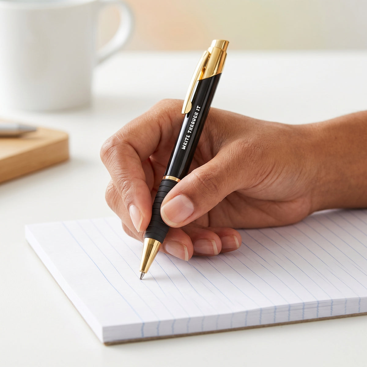 Write Through It Pen — Brass Ballpoint Pen with Gripper